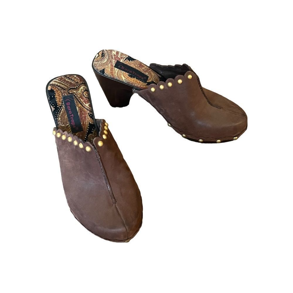 Baretraps brown leather clogs women’s size 8